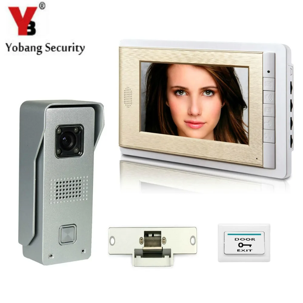 

YobangSecurity Video Intercom Monitor 7"Inch Video Doorbell Phone Door Phone Home Security Color Wired With Electronic Door Lock