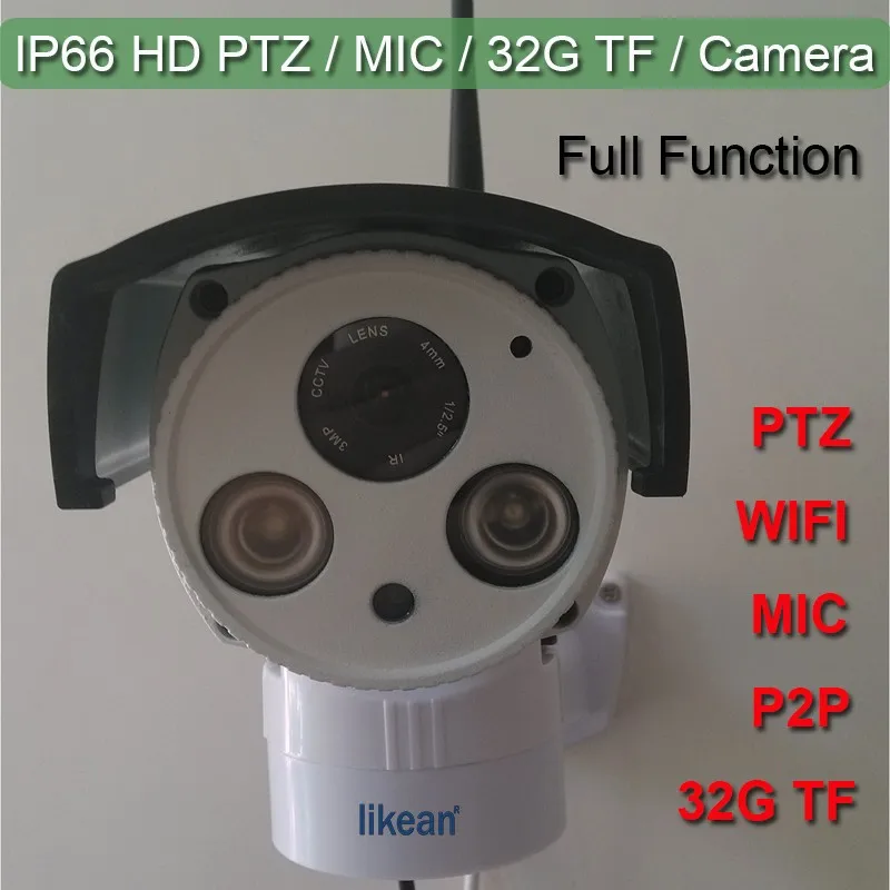 LIKEAN 32 Г SD card 720 P Сетевой Безопасности CCTV WI-FI ip-камеры ptz 1MP HD Беспроводная камера ИК