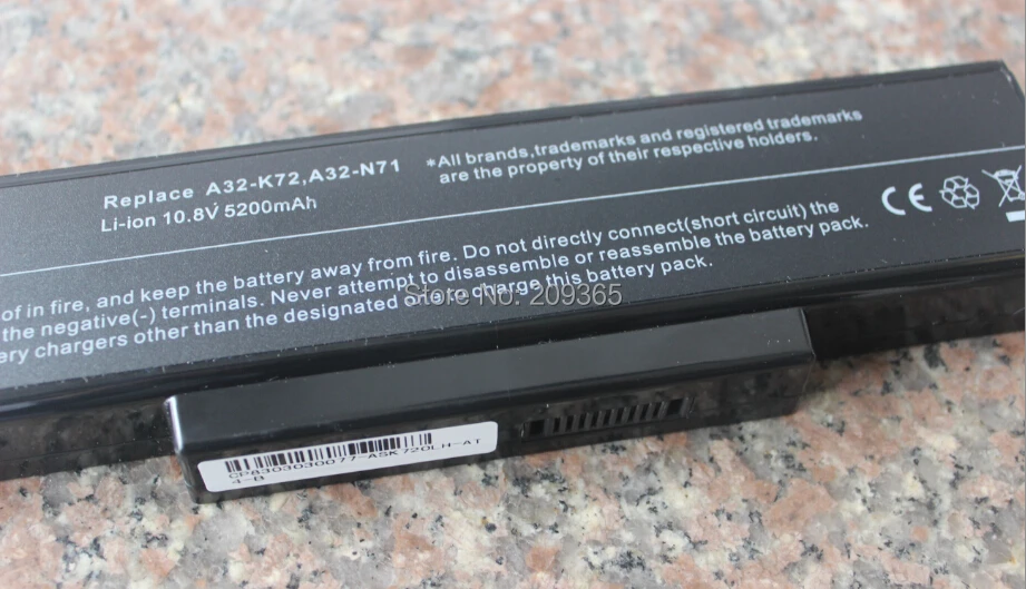 Аккумулятор для ноутбука Asus K72 K72F K72D K72DR K73 K73SV K73S K73E N73SV X72 X73 N71|laptop battery|battery for asuslaptop