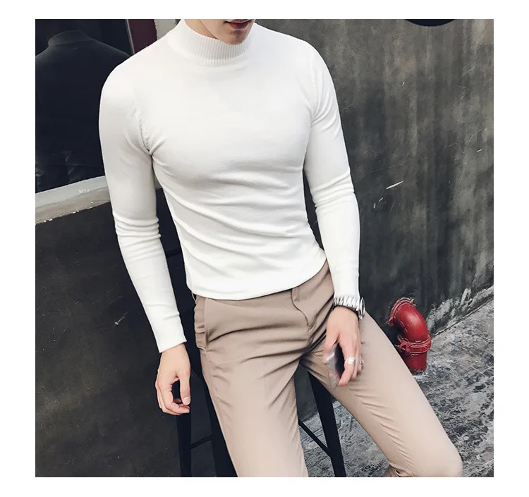 best sweaters for men MRMT 2022 Brand Autumn New Knitting Men's Sweater Pullover for Male Half High Collar  Sweater sweater crewneck
