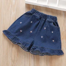 Детские штаны для девочек летние детские джинсовые шорты Тонкие штаны джинсовые шорты для маленьких девочек модные Хлопковые Штаны, одежда