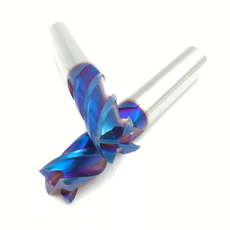 

1PC 12mm End Mill HRC65 4 Flute D12*30*75 75mm Long Fattened End Mills Straight Slim Shank nACo-Blue Coated Milling Cutter