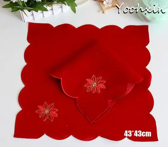 

New lace red place table mat cloth pad embroidery cup mug drink doily dining tea coffee coaster party wedding placemat kitchen