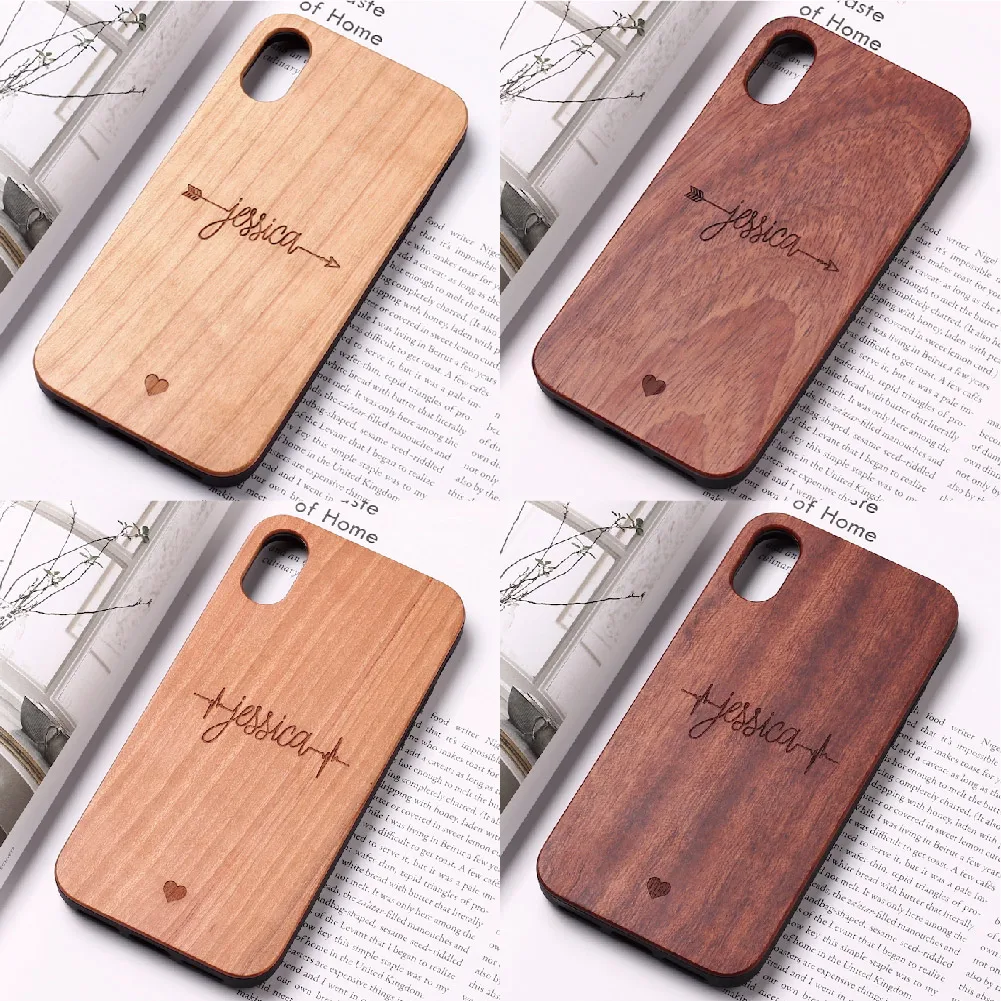 Archer Heartbeat Lover Cupido Love Personalized Custom Wood Phone Case For iPhone 12 11 13Pro XS Max 7 7Plus 8 8Plus X XR