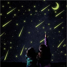 Метеоритный дождь, наклейки на стену, светящиеся звезды, наклейка для дома, флуоресцентная луна, светится в темноте, звезды на потолке, декор для спальни O12