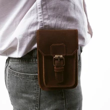 Винтаж Для мужчин обувь из натуральной кожи Мужская поясная сумка-пояс Пояс сумка для телефона деньги карты сигареты сумка бумажник кошелек Винтаж падение ноги сумка