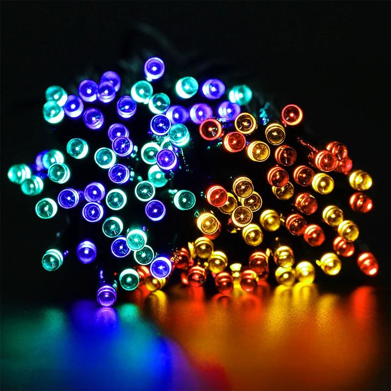 100 Leds 8 Modes Fairy Holiday Xmas String Light Solar Powered Lamp 12M Waterproof Outdoor Garland Holiday Garden New Year Decor (2)