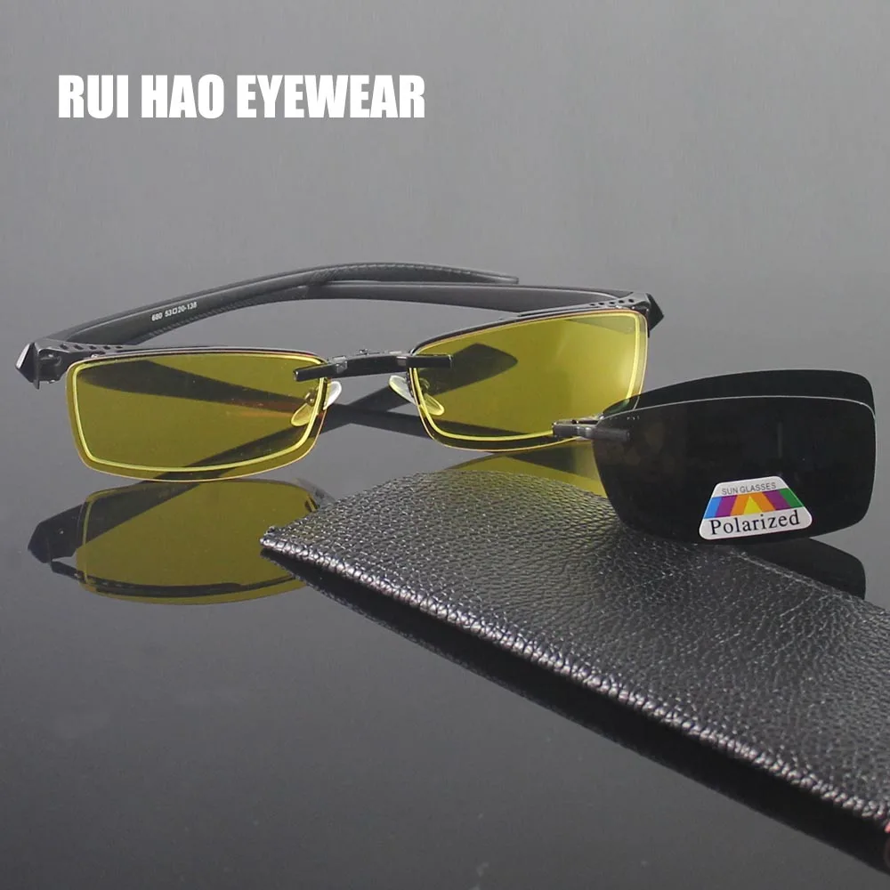 Модные полудрагоценные очки, оправа для мужских брендовых очков, оправа 2 шт, модные поляризационные солнцезащитные очки, желтые очки для ночного видения