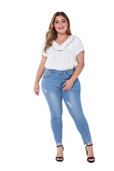 fat girl ripped jeans