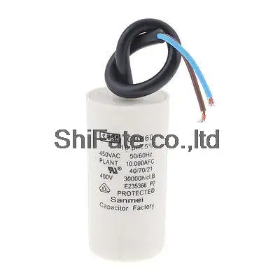

17.5cm Wire Length Non Polar AC 450V Motor Run Capacitor 10uF CBB60