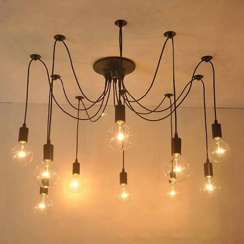 Us 32 25 30 Off Modern Nordic Retro Edison Chandelier Lighting Vintage Loft Antique Adjule Diy E27 Spider Pendant Hanging Lamp Home In Us 32 25 30 Off Modern Nordic Retro Edison Chandelier Lighting Vintage Loft Antique Adjule Diy E27 Spider Pendant Hanging Lamp Home In
