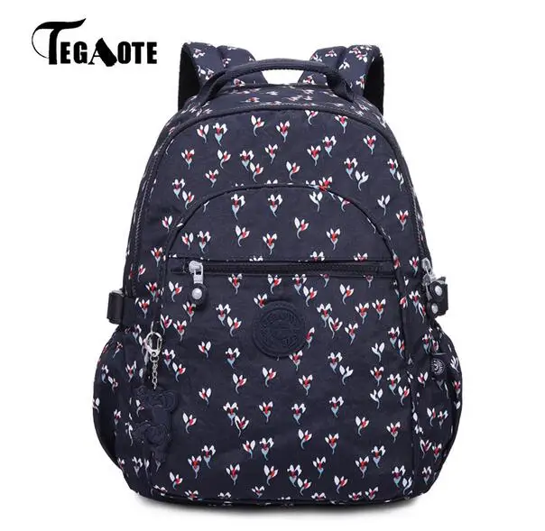 

TEGAOTE School Backpack for Teenage Girls Nylon Casual Schoolbag Women Backpack Solid Famous Laptop Bagpack Female Rucksack 983