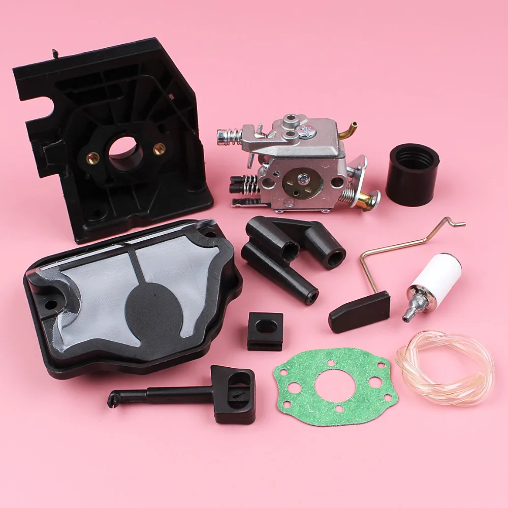 

Chainsaw Carburetor Adaptor Air Filter Intake Boot For Husqvarna 136 137 141 142 wtih Throttle Choke Rod Fuel Filter Hose