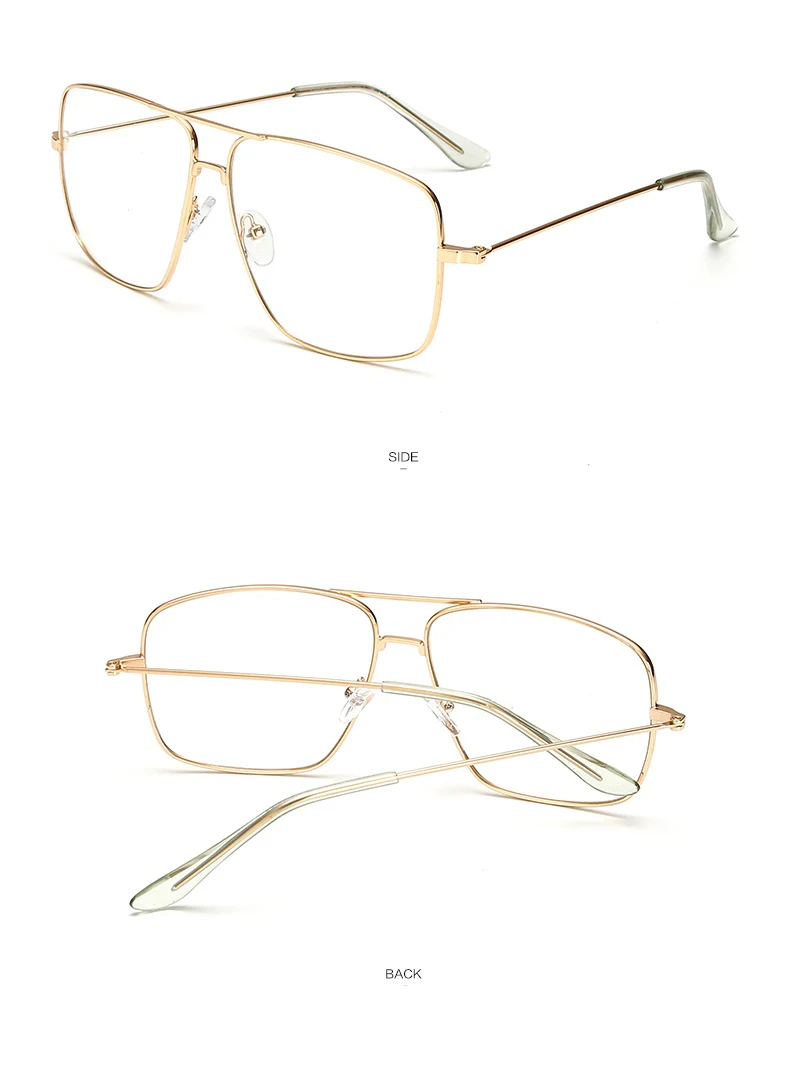 WarBLade Винтаж Квадратные Металлические рамки глаз очки для мужчин женщин классический прозрачные линзы прозрачные оптические очки плотная