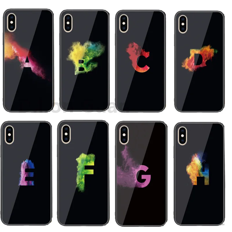 

Luxury Tempered Glass Case on for Samsung Galaxy S8 S9 Plus S10 Lite Note 8 9 M20 M10 A10 A20 A30 A40 A50 A60 A70 letters Cover