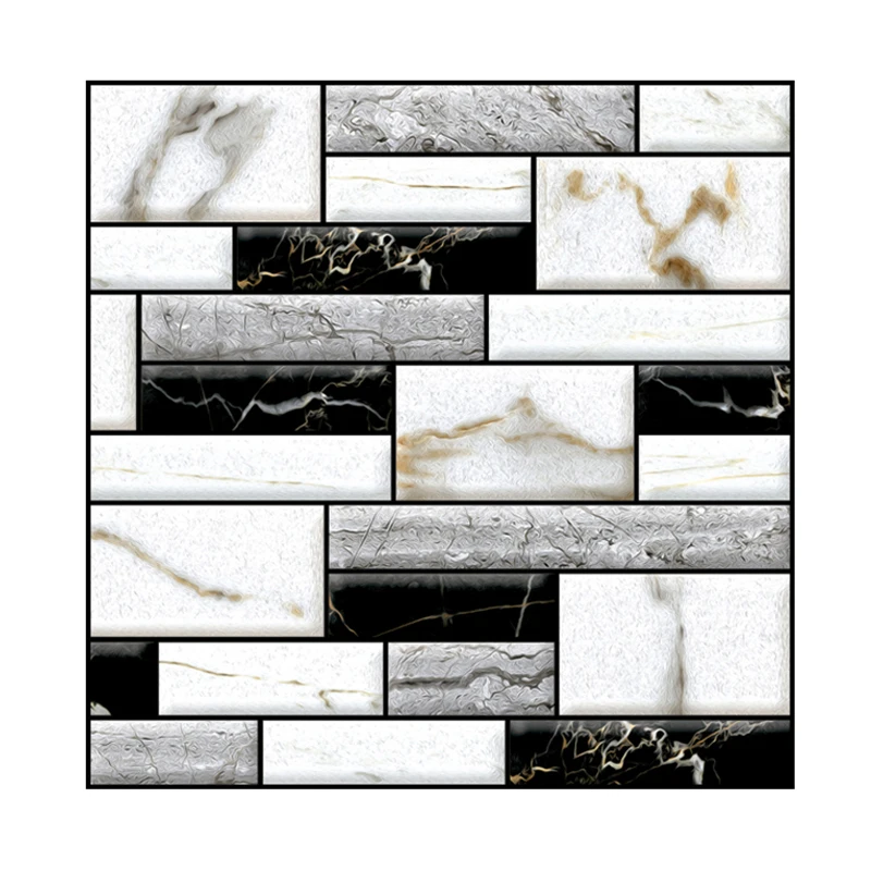 

NOCM-Peel and Stick Tile Kitchen Back splash Sticker Gray Brick