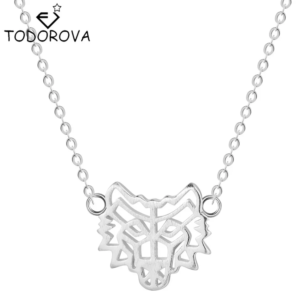 todorova 925 sterling silver outline wolf necklace animal wolf totem outline of wolf