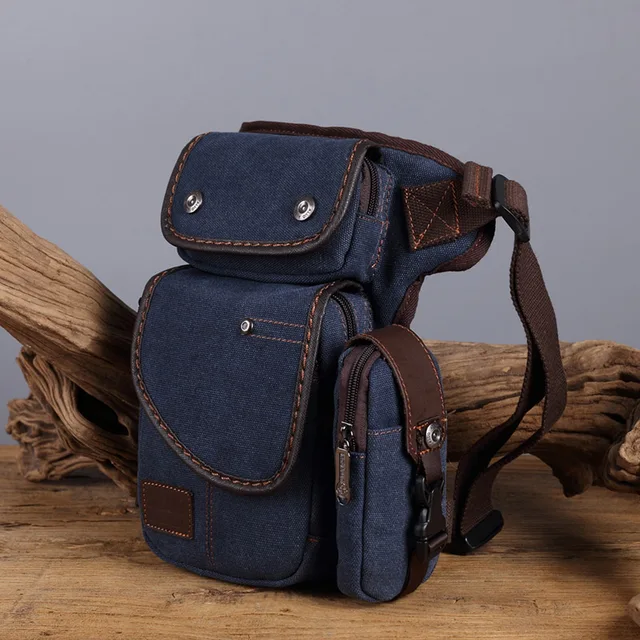 High Quality Men Canvas/Nylon Drop Leg Fanny Bag Hip Bum Thigh Pouch