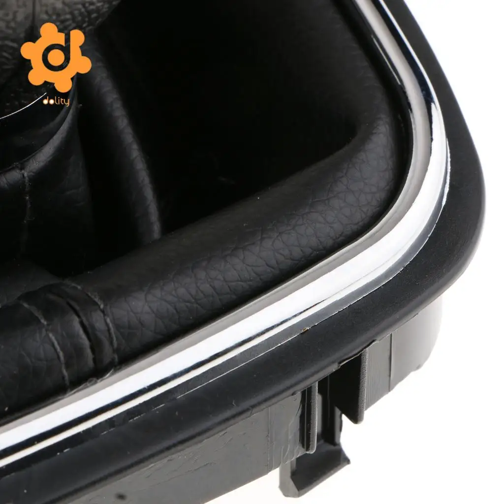 Manual Gear Shift Knob Shifter with Boot Cover Stitch for VW Golf MK5 MK6