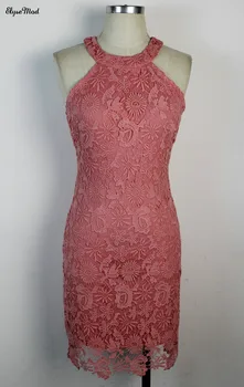 

Sexy Real Photo Vintage Straight High Quality Scoop Mini Length Sleeveless Lace Women Laday Cocktail Party Dresses 2017