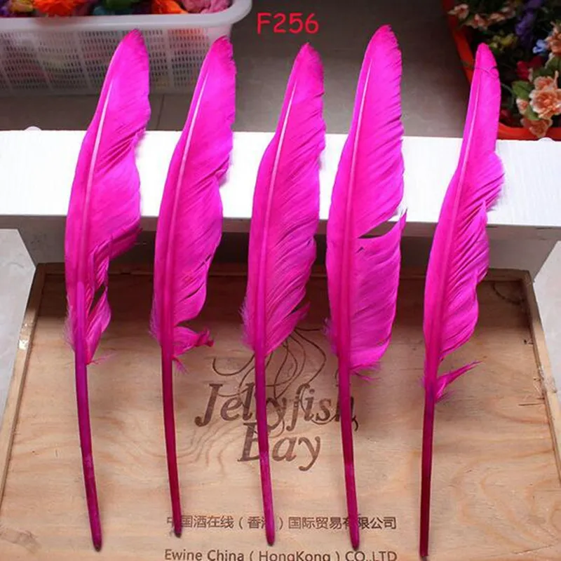 Wholesale 50pcs rose goose feathers long 30 35 centimeters Turkish