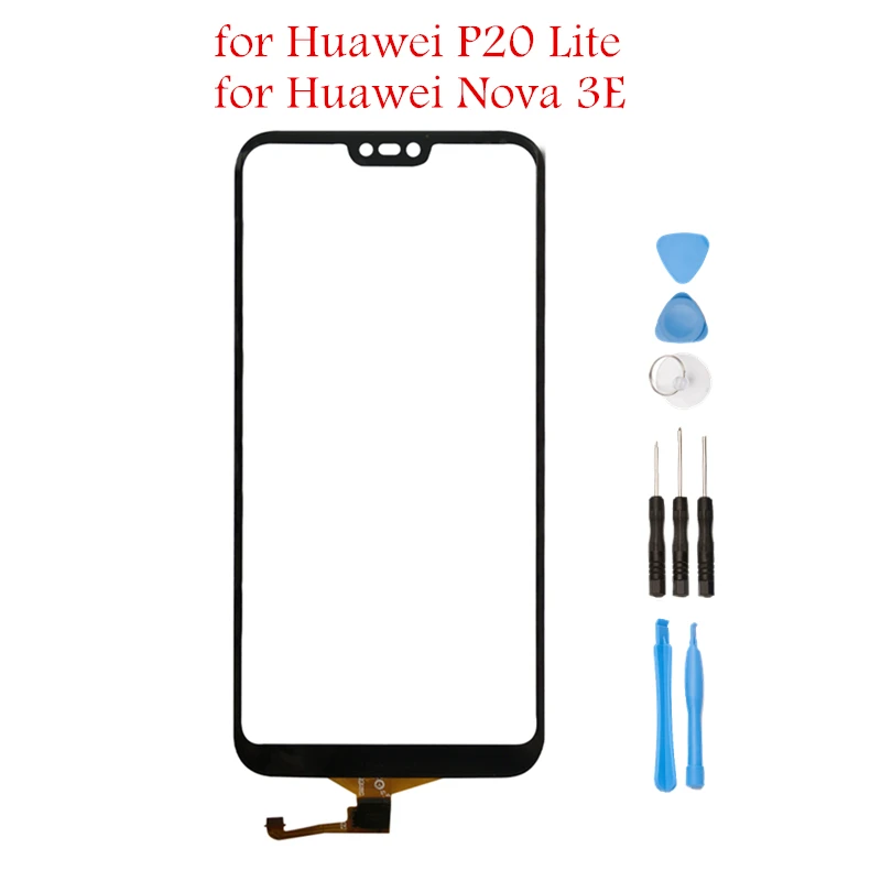 

for Huawei P20 Lite Touch Screen Front Glass Panel digitizer for Huawei Nova 3E Front Outer Glass Touch Sensor Repair Parts