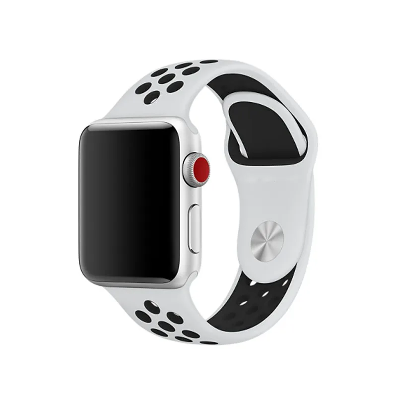 Спортивный ремешок для apple watch 4 3 2 1 резинка с свет гибкий дышащий группа iWatch 38 мм 42