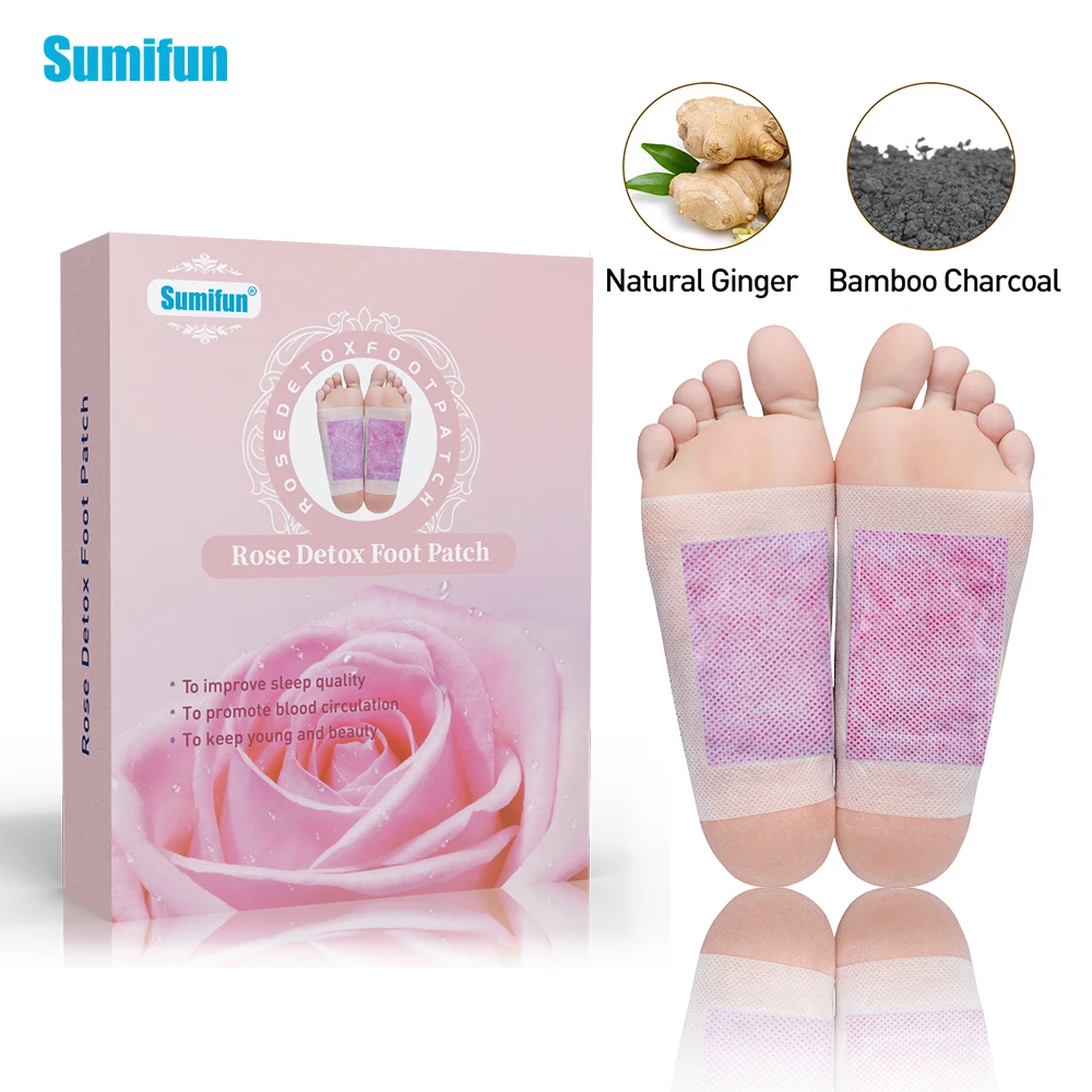 

12Pcs/Box Rose Detox Foot Patches Improve Sleep Quality Slim Patch Loss Weight 100% Original Chinese Medical Plaster K04001