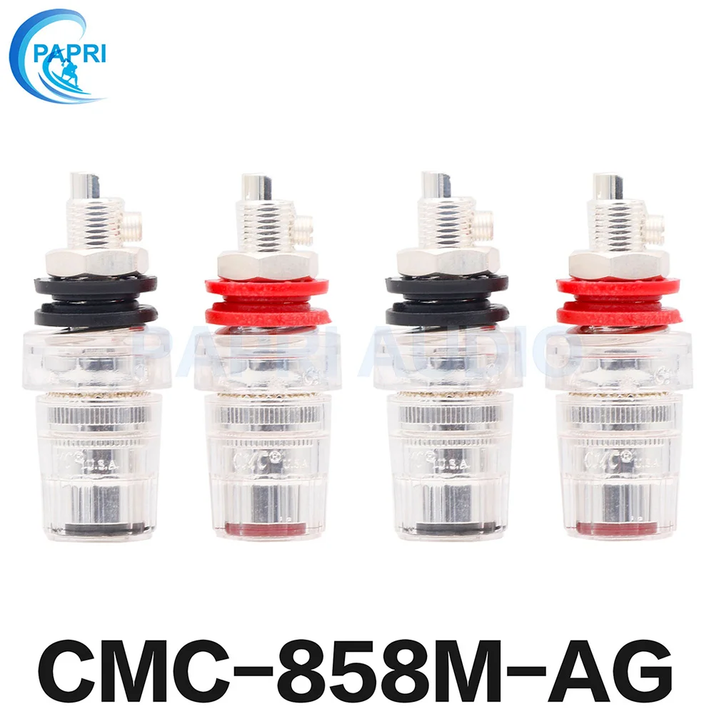 4PCS CMC-858M-AG Amplifier Silver Plated Speaker Binding Post Terminal Banana Plug Connector High End Female Professional Amplifier Audio Amplifier Boards