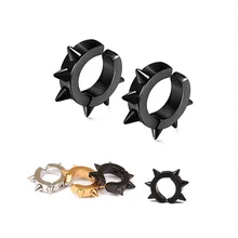 1 шт., панк, мужские, с шестью шипами, титановая сталь, клипса для ушей, не пирсинг, серьги, поддельные серьги, подарок для женщин, мужчин, индивидуальное ювелирное изделие