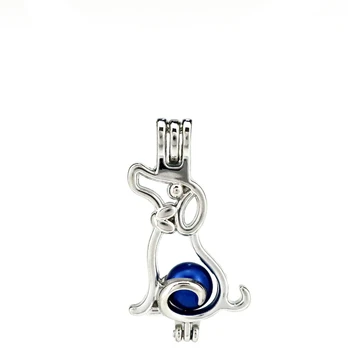 

K807 5pcs/lot Silver Alloy Dog Beads Cage Pendant Locket Fairytale Party Essential Oil Diffuser