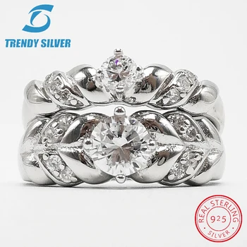 

vintage rings silver real 925 sterling jewelry for women rose gold with stone zircon solid elegant