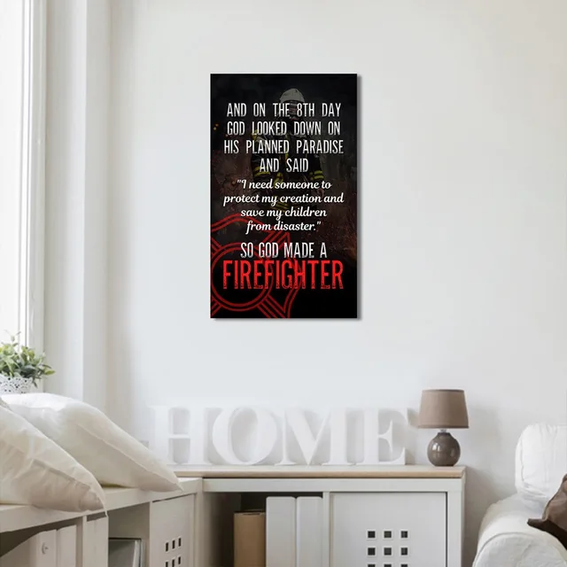 panel wall art firefighter quote print canvas poster art kids room