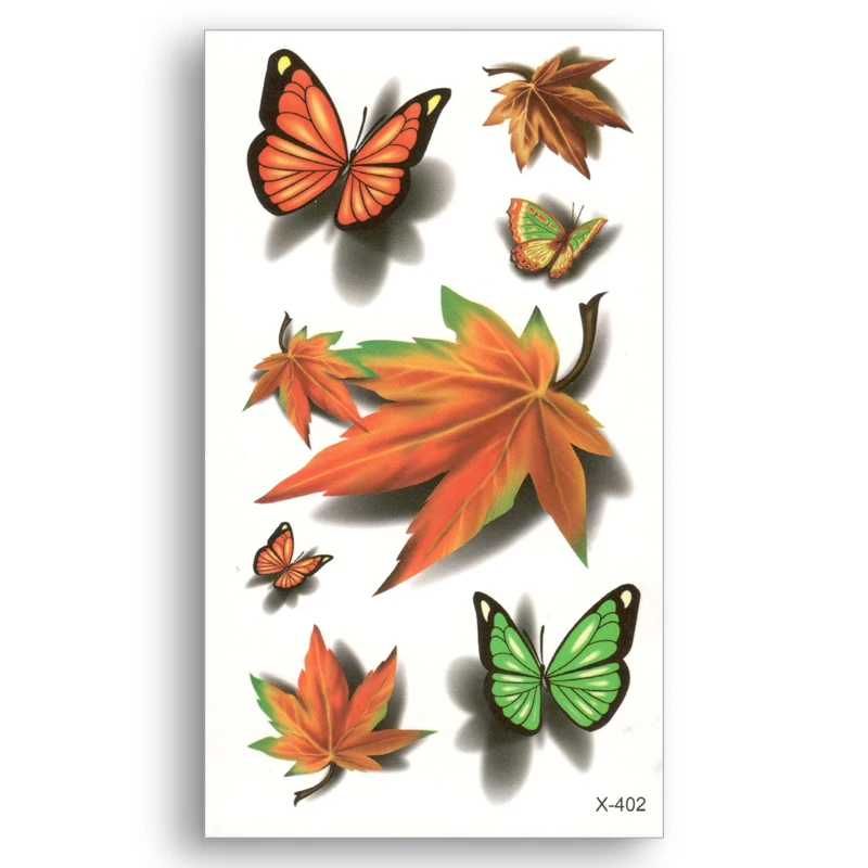 

colored 3D flowers butterfly Fake temporary tattoo Water Transfer Stickers Women Man beauty Sexy Body Art Live of Song X402