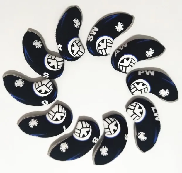 Neoprene Golf Iron Club Headcover Set Universal Golf Iron Rod Protective Cover 4-9 AW LW PW SW 3colors9098