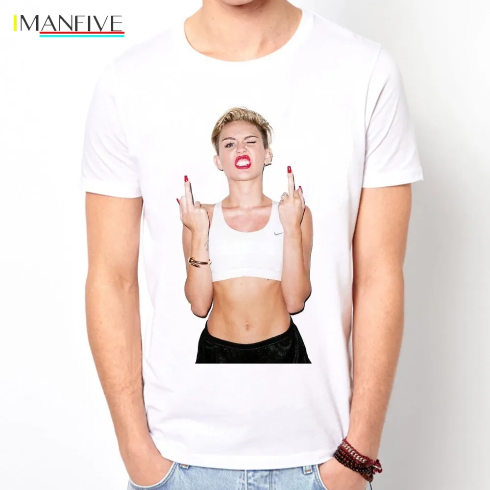 

Miley Cyrus Ice Cream Music TWERK BANGERZ T-shirt Mens Party Gift White Tee T Shirt Man Short Sleeve Tops Tees