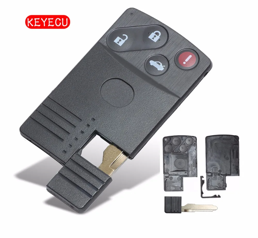 

Keyecu 5pcs/lot NEW REPLACEMENT Shell Smart Card Remote Key Case Fob for MAZDA 5 6 CX-7 CX-9 RX8 Miata 3+1 Button