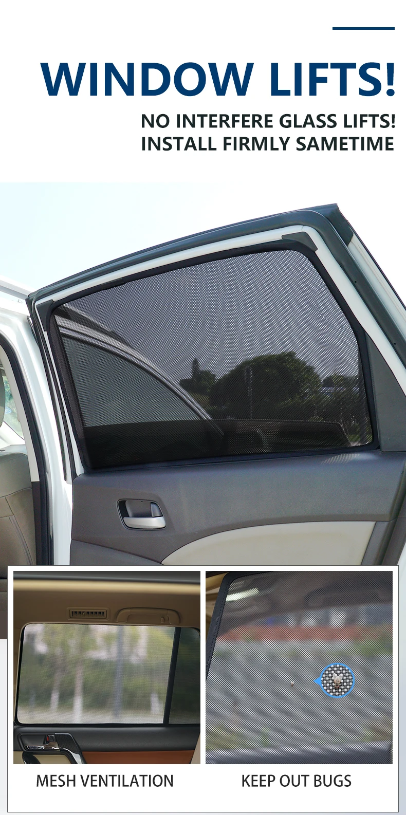 para Buick Excelle Toldos da Janela Lateral do Carro Cortina Carro Preto 4 Pçs Set ou 2 Magnético Malha Sombra Cego - Gl8 28 Preto 4 pçs set Ou 2 pçs