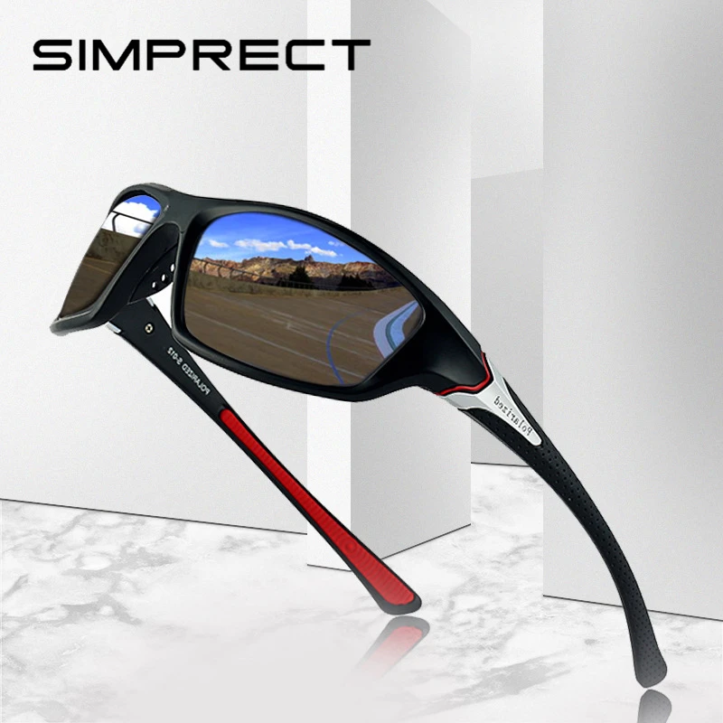 

SIMPRECT 2019 Polarized Sunglasses Men UV400 High Quality Square Driving Sun Glasses Fashion Vintage Brand Mirror Black Sunglass