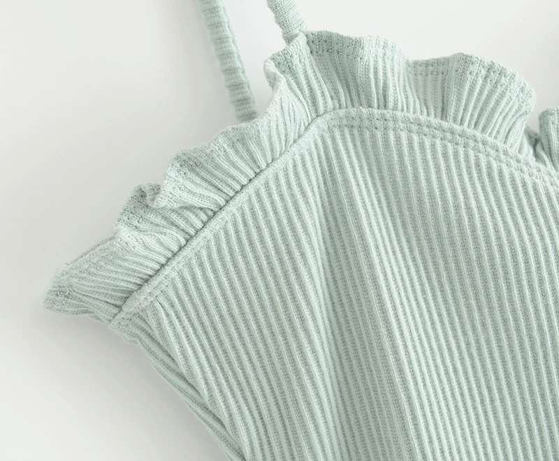 yellow bodysuit Women Ruffle Detail Rib Cami Bodysuit black corset bodysuit