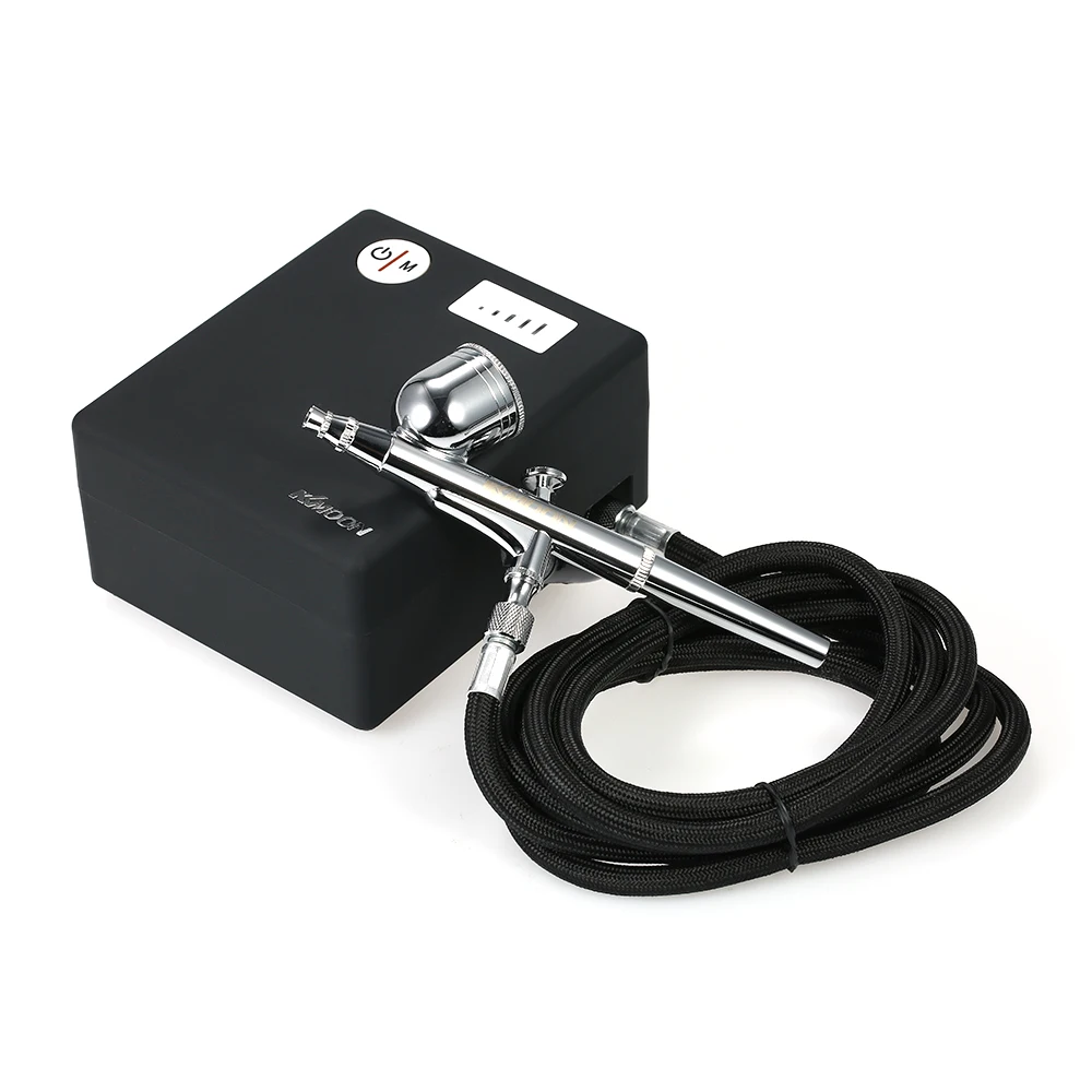 

KKMOON 100-250V Gravity Feed Dual Action Airbrush Air Compressor Kit for Art Painting Nail Tattoo Cake Spray Gun Set