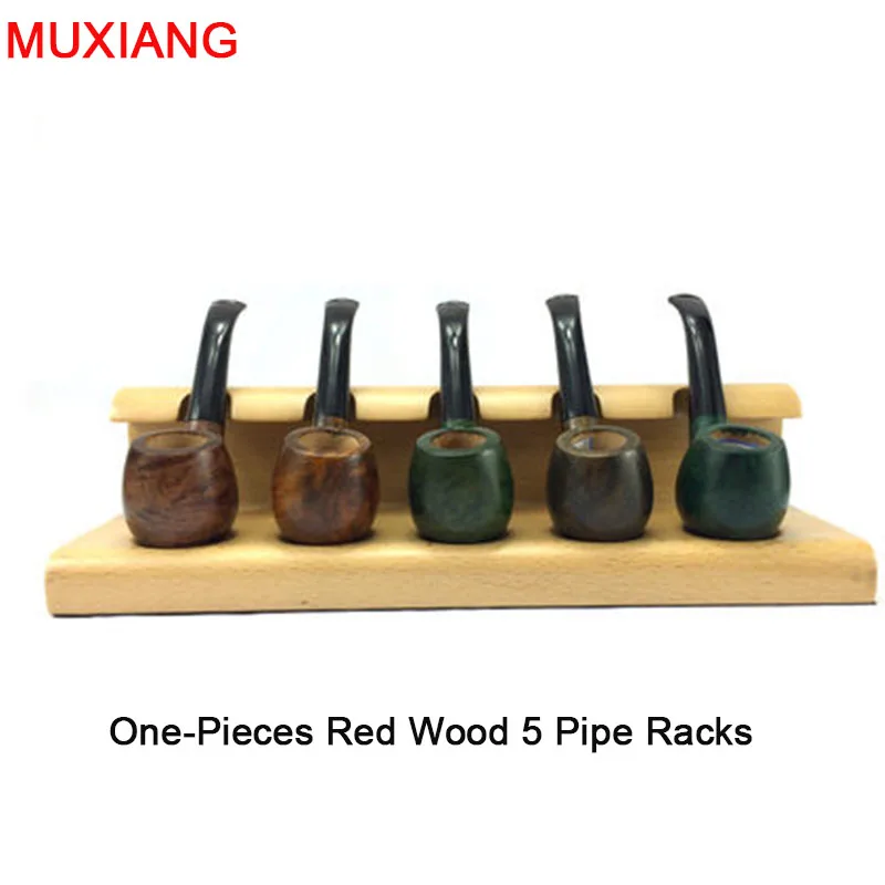 

Good Quality Solid Wood 5 Pipe Racks Handmade Smoking Pipe Specialized Stands Wood True Color Pipe Accessories Gifts fa0054