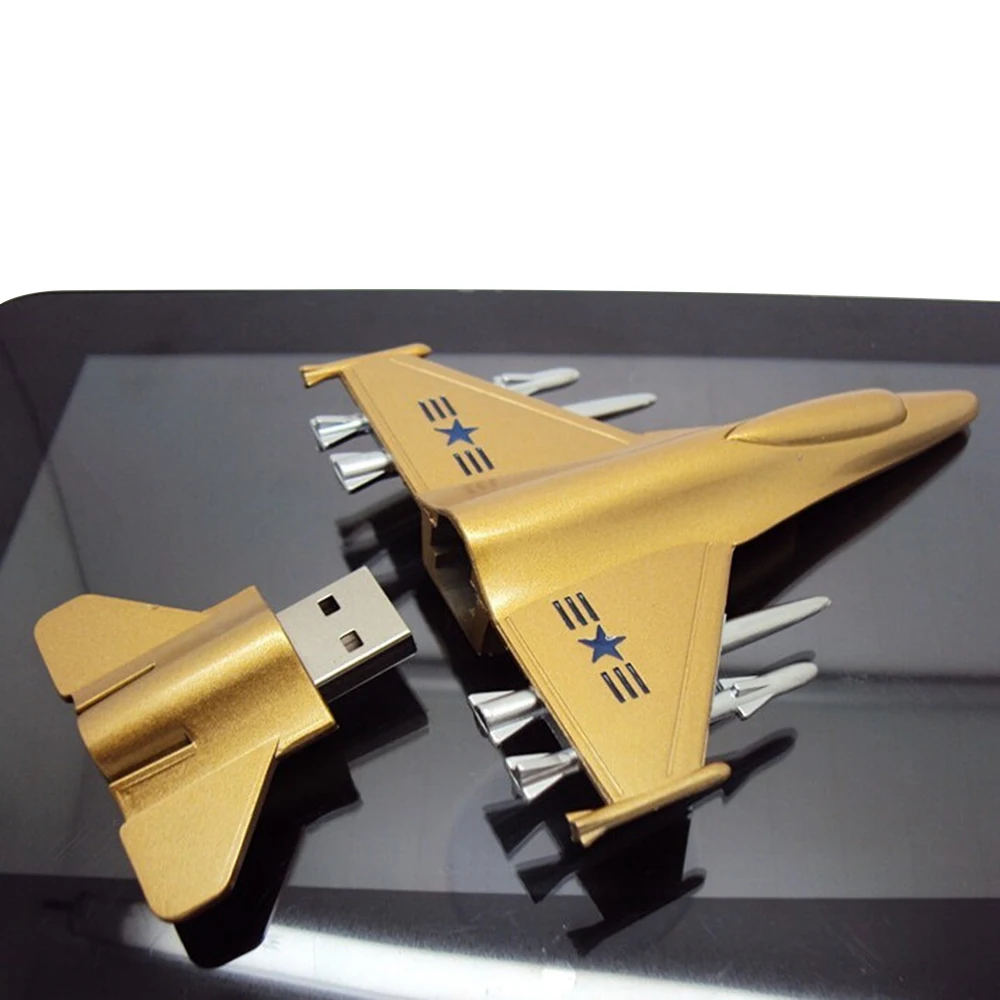 Metal USB Flash Drive Plane Airplane Model Pendrive 8GB 16GB 32GB 64GB 128GB 256G USB2.0 Memory Stick Handsome Fighter Pen Drive - Image 2