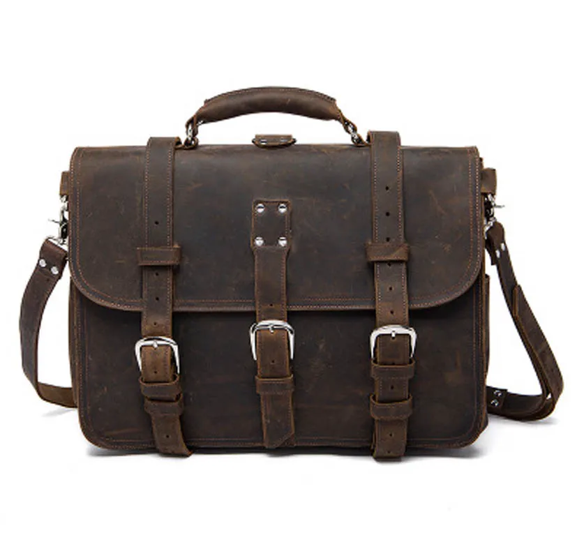 

YISHEN Vintage Casual Crazy Horse Leather Men Shoulder Crossbody Bags Business Male Handbags Briefcase Messenger Bags MLT8072