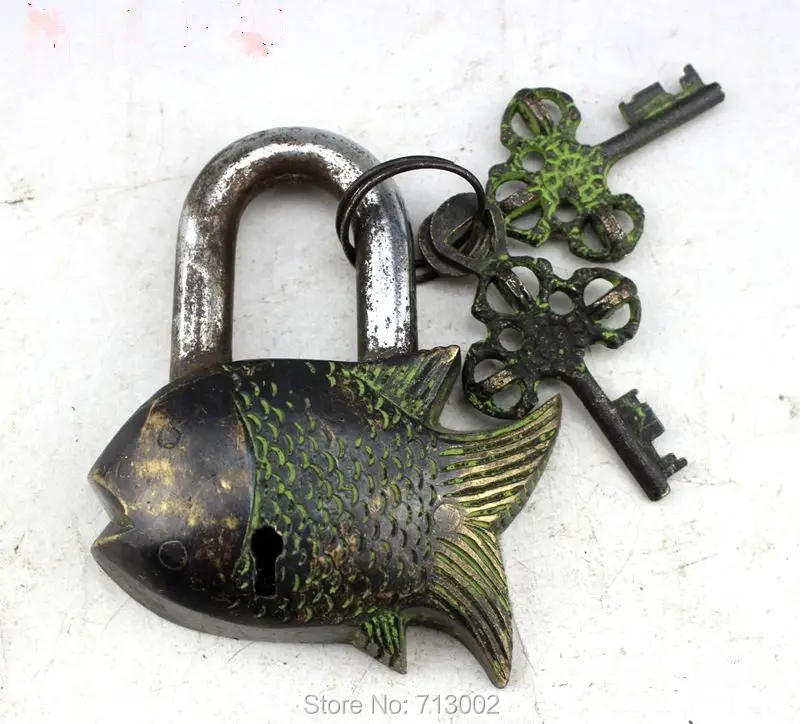 Buy Antiquated Pure Copper lock Fish cyprinoid the