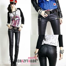 Новинка, женские облегающие черные кожаные брюки с низким вырезом, женские модные сексуальные брюки для отдыха с карманами