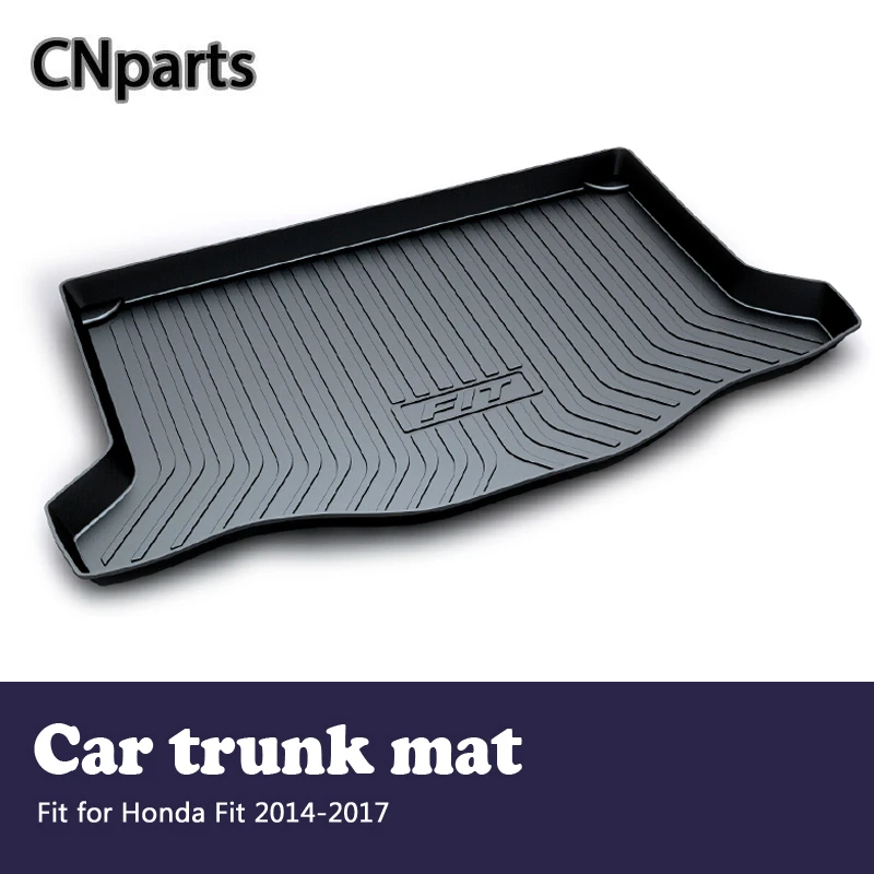 

CNparts 1Set Car Cargo Liner rear trunk mat For Honda Fit 2014 2015 2016 2017 Car Boot Tray Waterproof Anti-slip mat Accessories