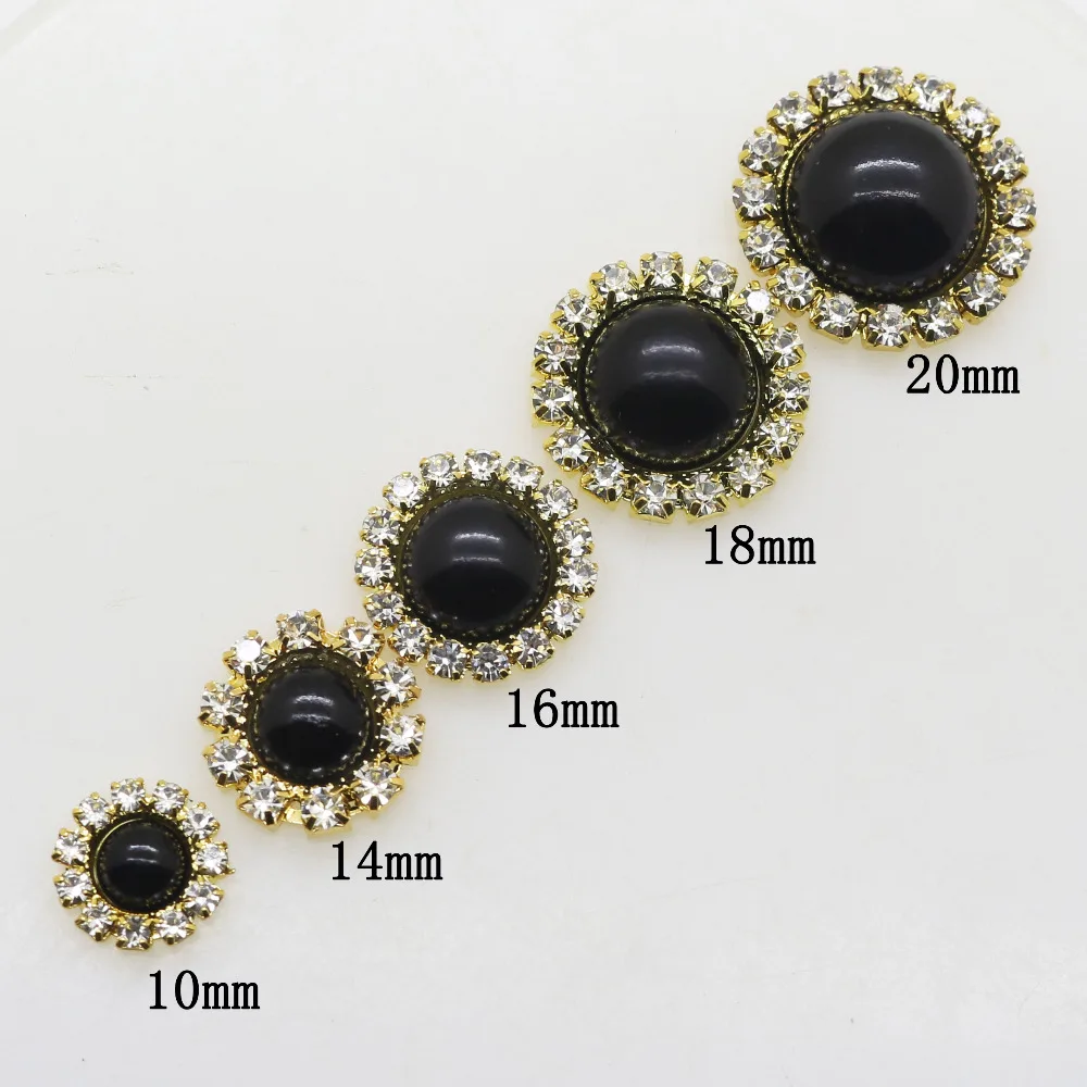 ZMASEY, новинка, 10 шт./лот, черный жемчуг, золотые пуговицы, декоративные аксессуары, сделай сам, пуговицы для шитья, свадебные, пять размеров, цена