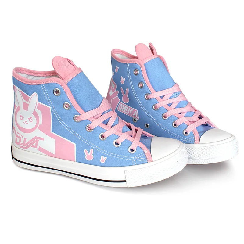 

COSREA Hot Game Overwatch Dva Cosplay DVA DJ Tracer Mercy Cosplay Boots Flat Heel Shoes Halloween Party for Women Girls