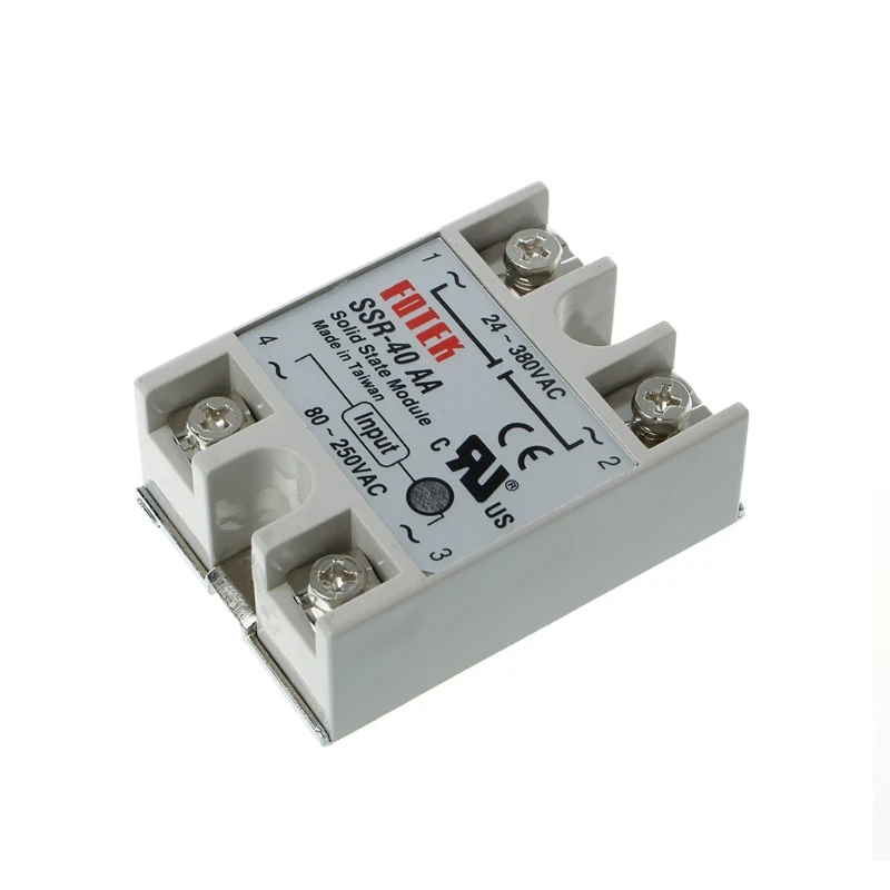 

Solid State Relay Module SSR-40AA 40A 250V 3-32V DC Input 24-380VAC Output Apr 10